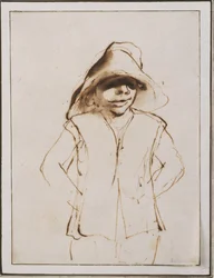Niño con un gran sombrero